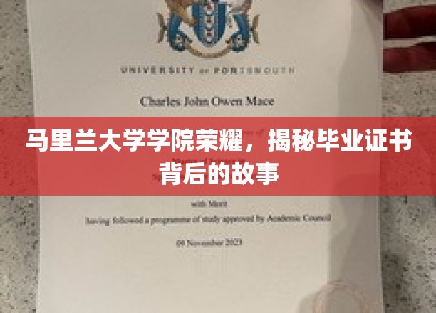 马里兰大学荣耀瞬间，毕业证书背后的不凡历程