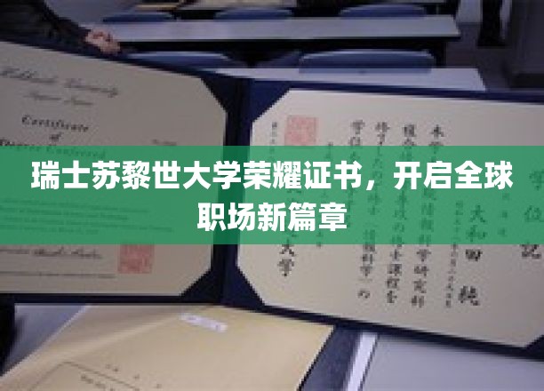 苏黎世大学荣耀证书引领国际职场未来潮流