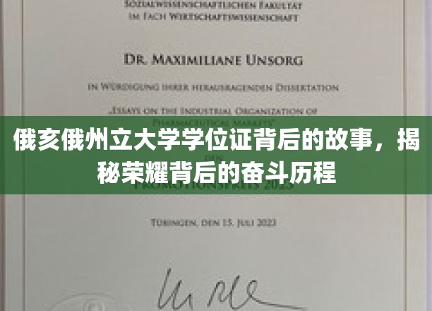 俄亥俄州立大学学位证书背后的故事，揭秘荣耀背后的奋斗历程