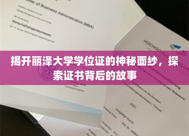 揭秘丽泽学位证，一纸证书背后的大学传奇