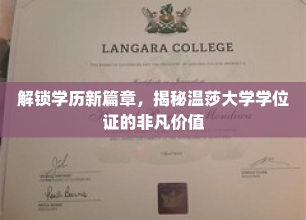 解锁学历新篇章，探寻温莎大学学位证的独特价值