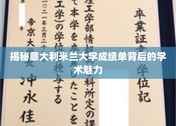 揭秘意大利米兰大学成绩单背后的学术魅力