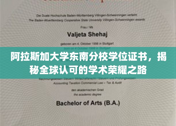 阿拉斯加大学东南分校证书魅力，解锁国际认可的学术成就之旅