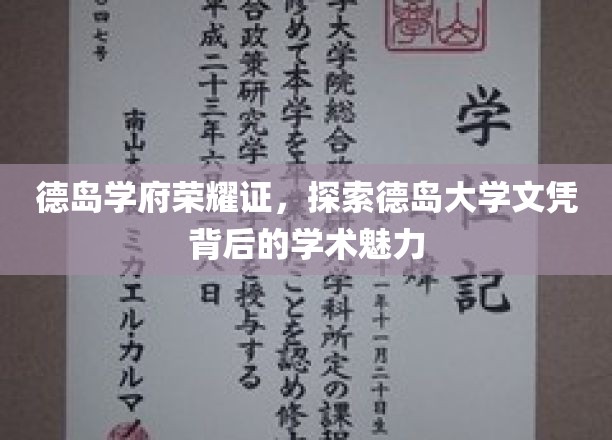 德岛学府荣耀证，探索德岛大学文凭背后的学术魅力