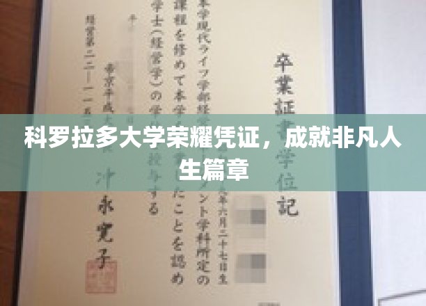 科罗拉多大学荣耀凭证，成就非凡人生篇章
