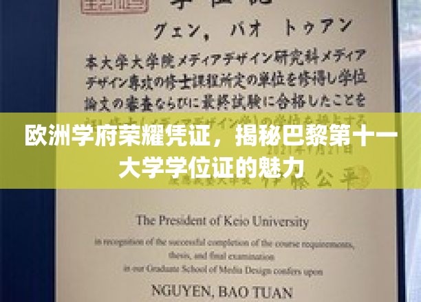 探寻巴黎第十一大学学位证的欧洲学府荣耀密码