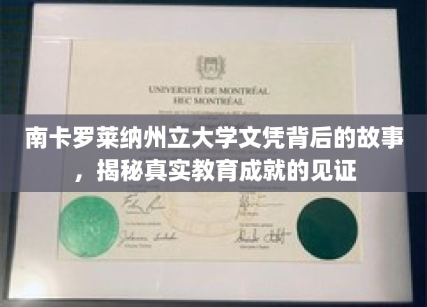 南卡罗莱纳大学文凭，探寻背后教育的非凡印记