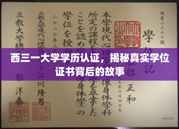 西三一大学学历认证，揭秘真实学位证书背后的故事