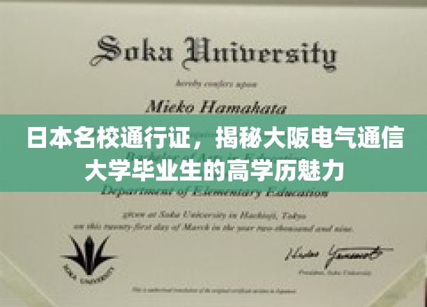 解码大阪电气通信大学，精英毕业生的高学历魅力之路