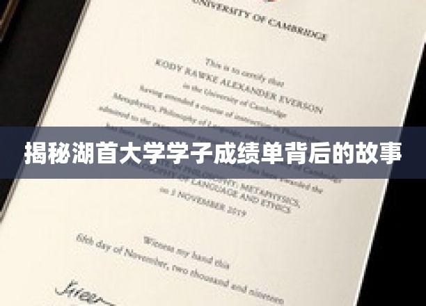 湖首大学学霸档案，揭秘青春奋斗的学术轨迹