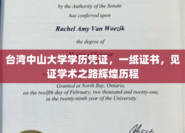 台大荣耀，中山大学学历证书，承载学术成就的璀璨足迹