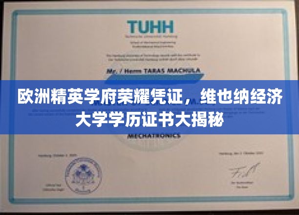 揭秘维也纳经济大学，精英摇篮的荣耀学历凭证大公开