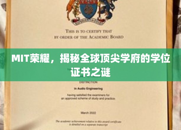 MIT高光，探寻世界一流学府学位证书背后的秘密