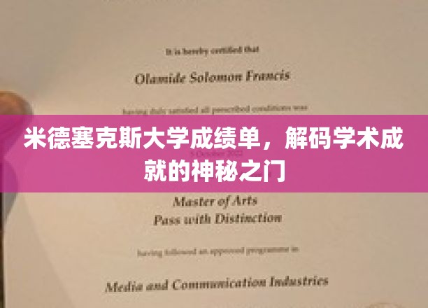 揭开米德塞克斯大学成绩单的秘密，探索学术成就的密码之窗