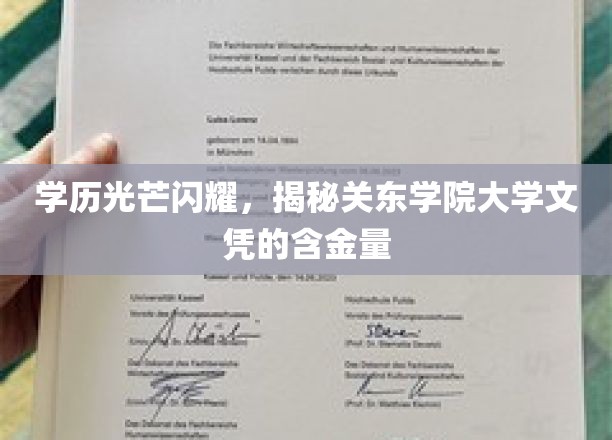 关东学院高学历证书，解析实力派大学文凭的价值所在