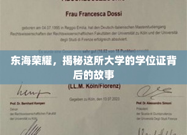 东海名校揭秘，那些鲜为人知的学位证传奇