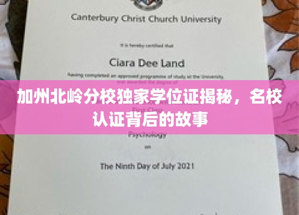 加州北岭分校学位证背后的传奇，名校认证的神秘面纱