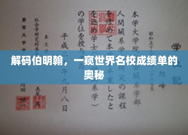 探寻伯明翰之秘，世界名校的学术成绩单解析