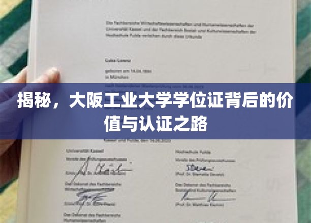 探寻大阪工业大学学位证的含金量与认证奥秘
