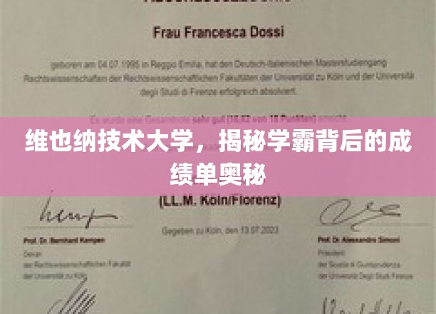 维也纳技术大学，揭秘学霸背后的成绩单奥秘