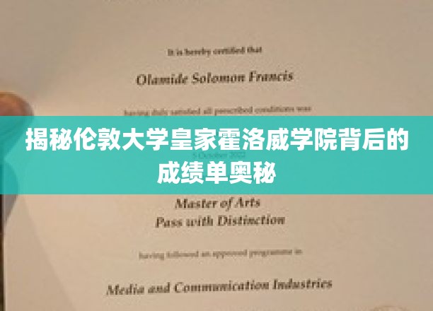 解锁伦敦大学皇家霍洛威学院的学霸秘籍，成绩背后的那些事