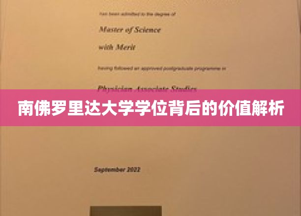 解码南佛罗里达大学学位，价值与机遇的深度剖析