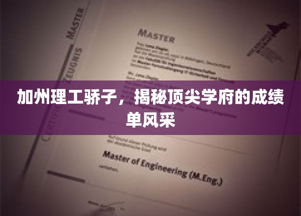 加州精英荟萃，揭秘加州理工的卓越成就与风采展现