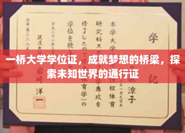 跨越梦想之门，一桥大学学位证，开启探索未知的旅程