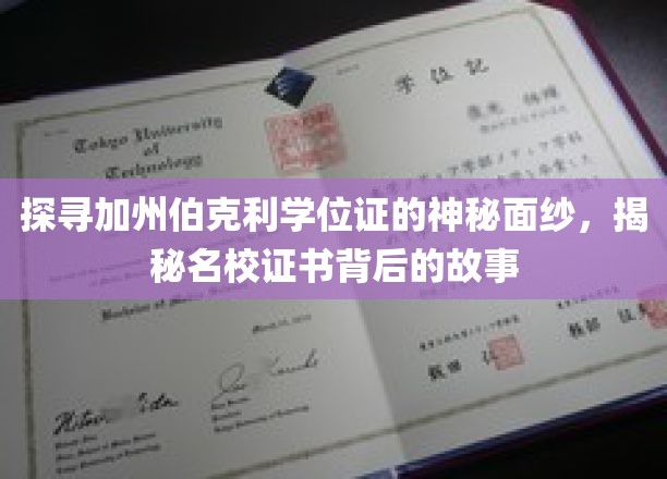 解码伯克利学位证，一纸证书，一段名校传奇