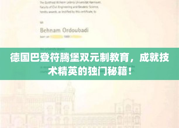 揭秘德国巴登符腾堡双元制教育的神奇魅力，培养技术精英的独门秘籍大公开！