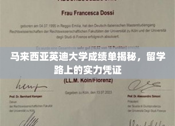 马来西亚英迪大学成绩单，留学路上的闪耀实力证明