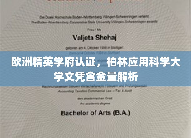 柏林应用科学大学，欧洲精英认证下的含金量解析之路