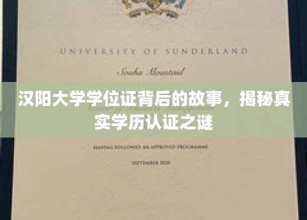 汉阳大学学位证背后的故事，揭秘真实学历认证之谜