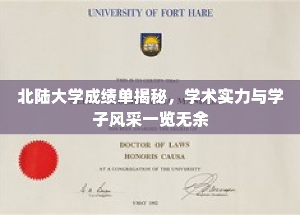 北陆大学成绩单揭秘，学术实力与学子风采一览无余