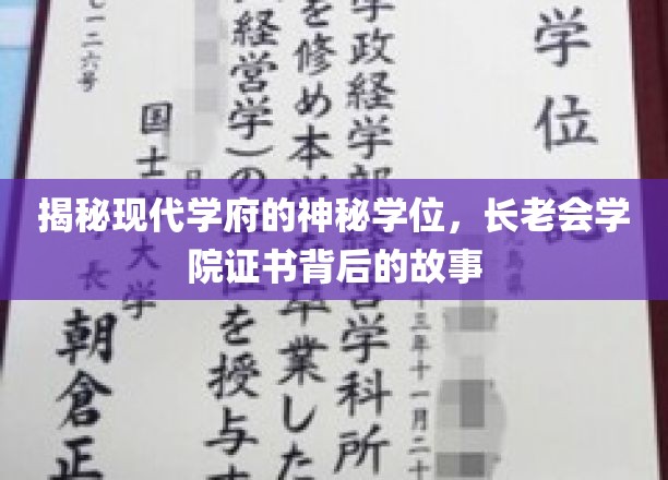 揭秘现代学府的神秘学位，长老会学院证书背后的故事