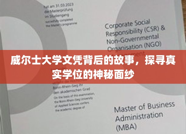 揭开威尔士大学文凭的神秘面纱，揭秘真实学位背后的故事