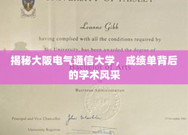 揭秘大阪电气通信大学，探寻成绩单背后的学术魅力