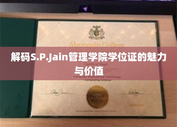 S.P.Jain管理学院学位证，揭开其独特魅力与无限价值之谜