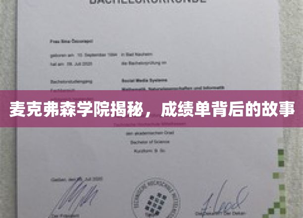 探寻麦克弗森学院，揭开成绩单背后的精彩篇章