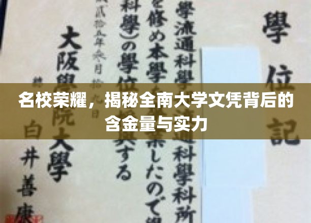 全南大学文凭魅力揭秘，名校荣耀背后的实力与价值