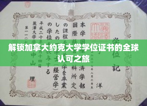 开启加拿大约克大学学位证书全球认可的精彩旅程