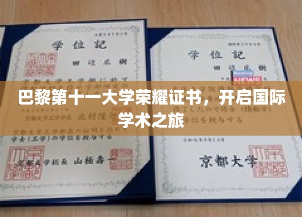 巴黎第十一大学荣誉证书，引领国际学术之旅