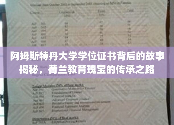 阿姆斯特丹大学学位证书背后的故事揭秘，荷兰教育瑰宝的传承之路