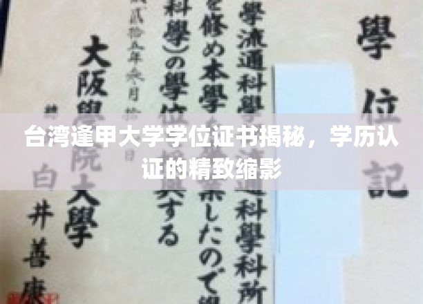 解码逢甲，一纸学位证背后的台湾高等教育精粹