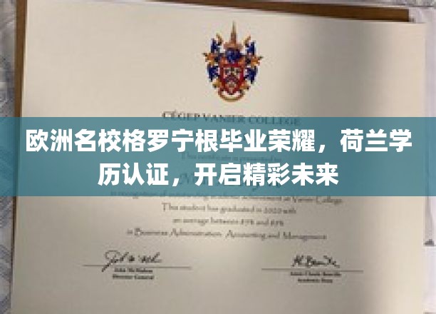 荷兰荣耀学历加持，格罗宁根毕业生迈向璀璨未来之路
