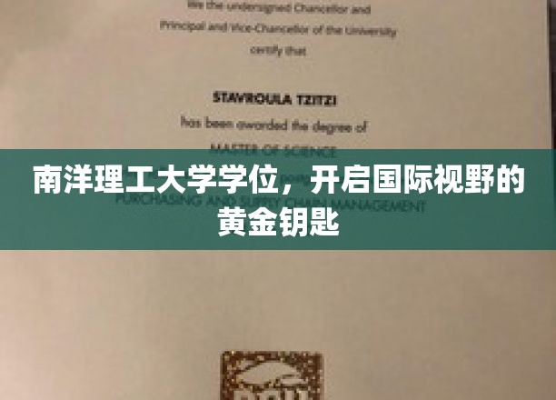 跨国教育的金钥匙，南洋理工大学学位，解锁全球视野之门