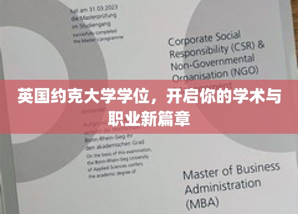 英国约克大学学位，开启你的学术与职业新篇章