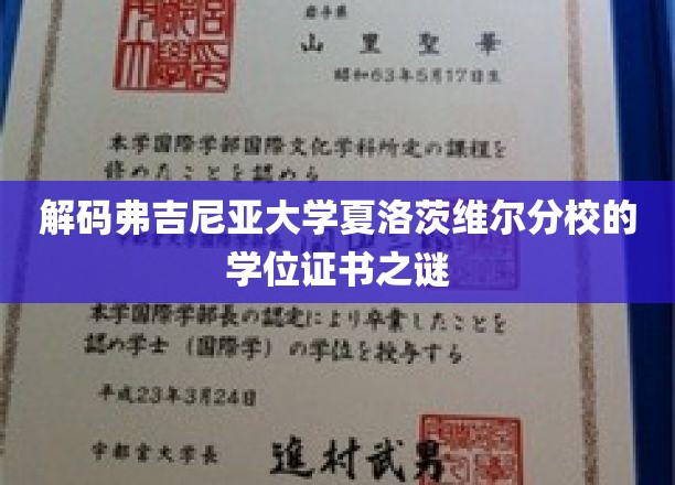 揭开弗吉尼亚大学夏洛茨维尔分校学位证书的神秘面纱