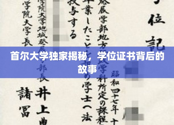 揭开首尔大学学位证书的神秘面纱，一场非凡的学术之旅