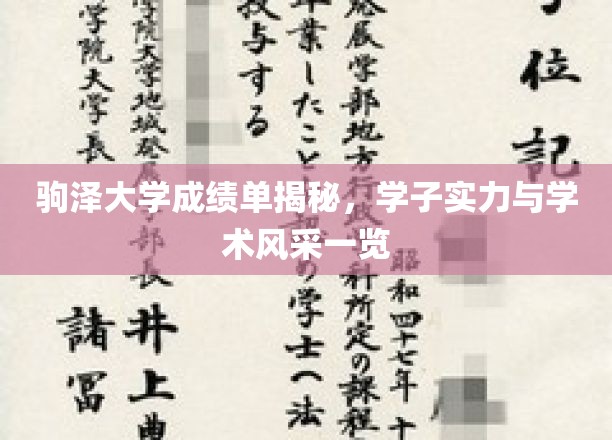 驹泽大学学子风采展，一纸成绩单见证学术实力与卓越才华